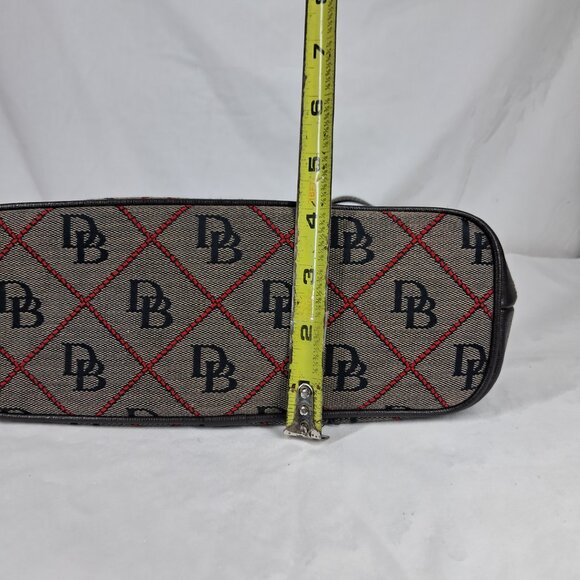 Dooney & Bourke Signature Monogram Canvas Brown Red Crossbody Purse Bag - Picture 9 of 15